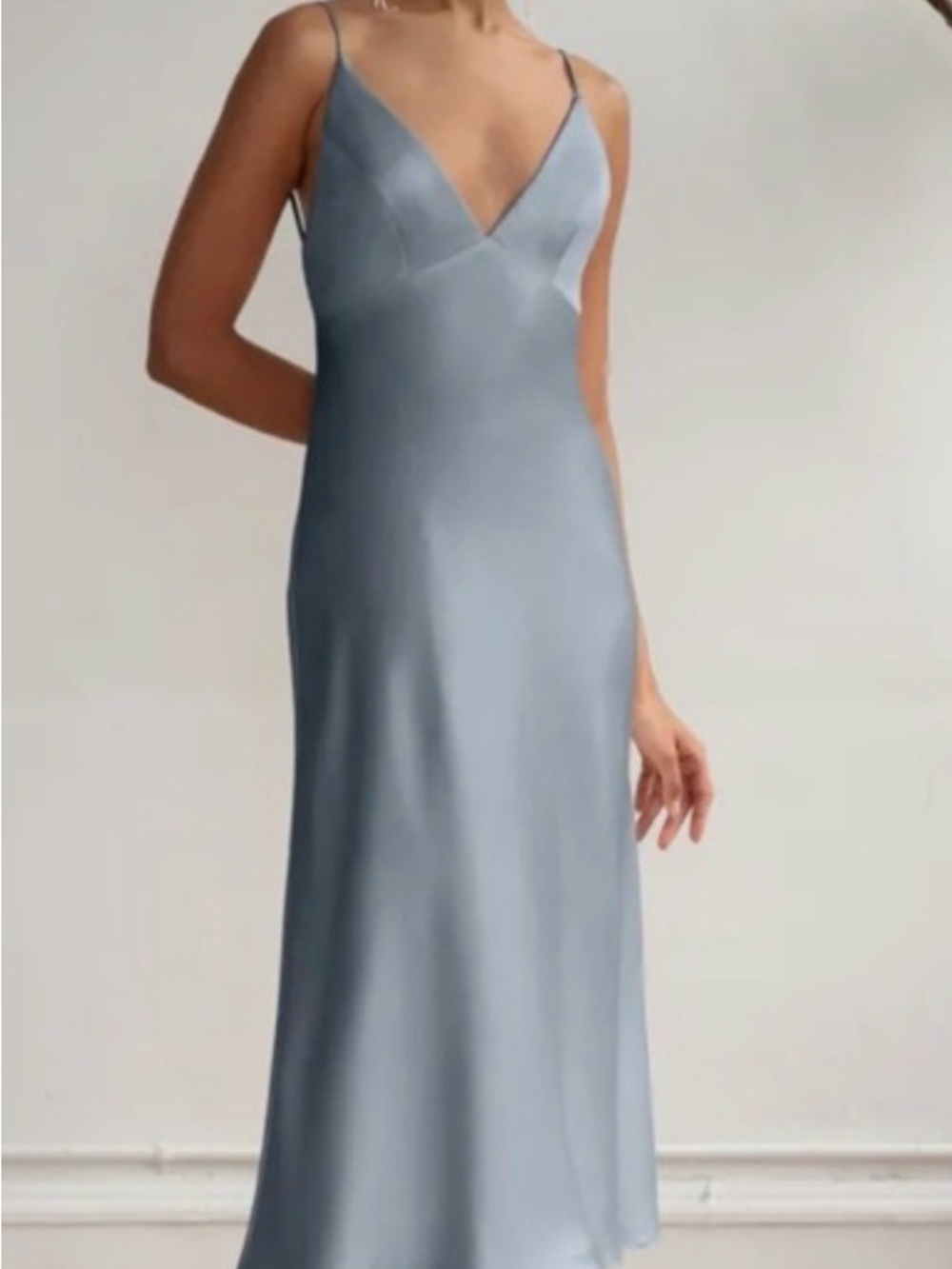 Jenny Yoo Cassie Midi Dress in Dusty Blue